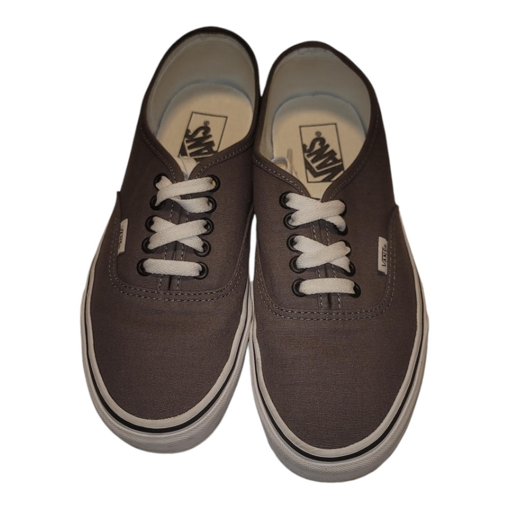 Vans Authentic Unisex M 7.5 W 9 Gray Black Skateboard Shoes Sneakers
